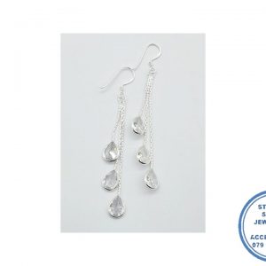 925 Sterling Silver Trendy Petals Earring Hook In 