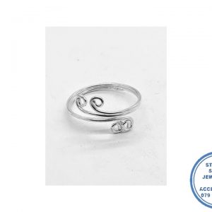 925 Sterling Silver Double Curly Filigree Stack Ring