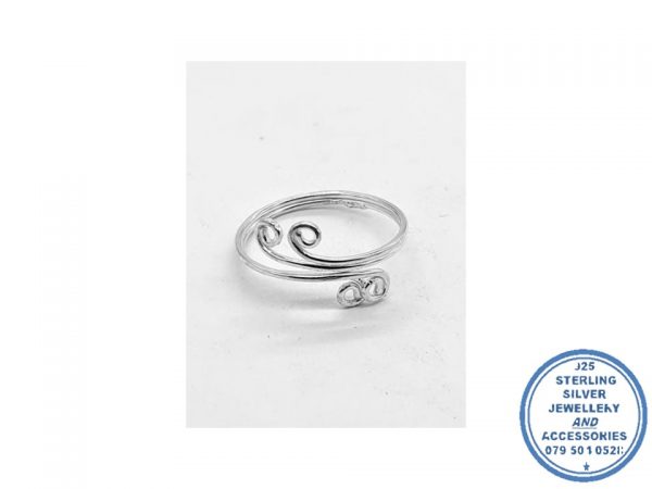 925 Sterling Silver Double Curly Filigree Stack Ring