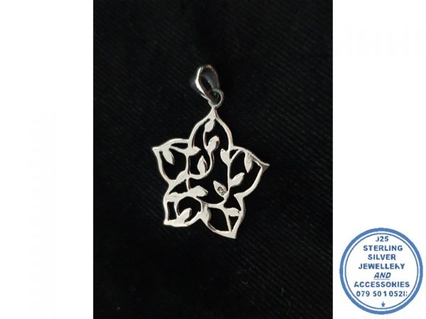 925 Sterling Silver Flower Filigree Pendant Cut Out
