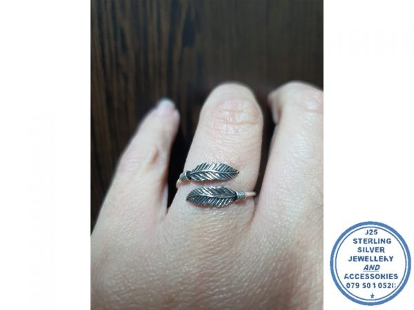 925 Sterling Silver Feather Stack Ring 